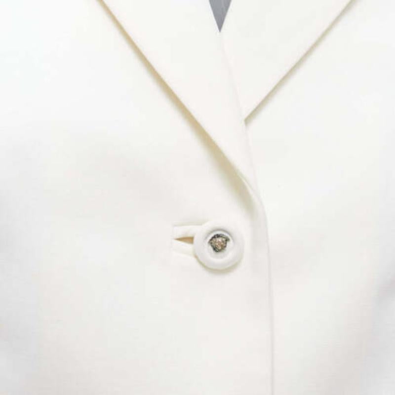 raro GIANNI VERSACE 1999 Vintage white Medusa slash sequins blazer IT40 S in vendita 4
