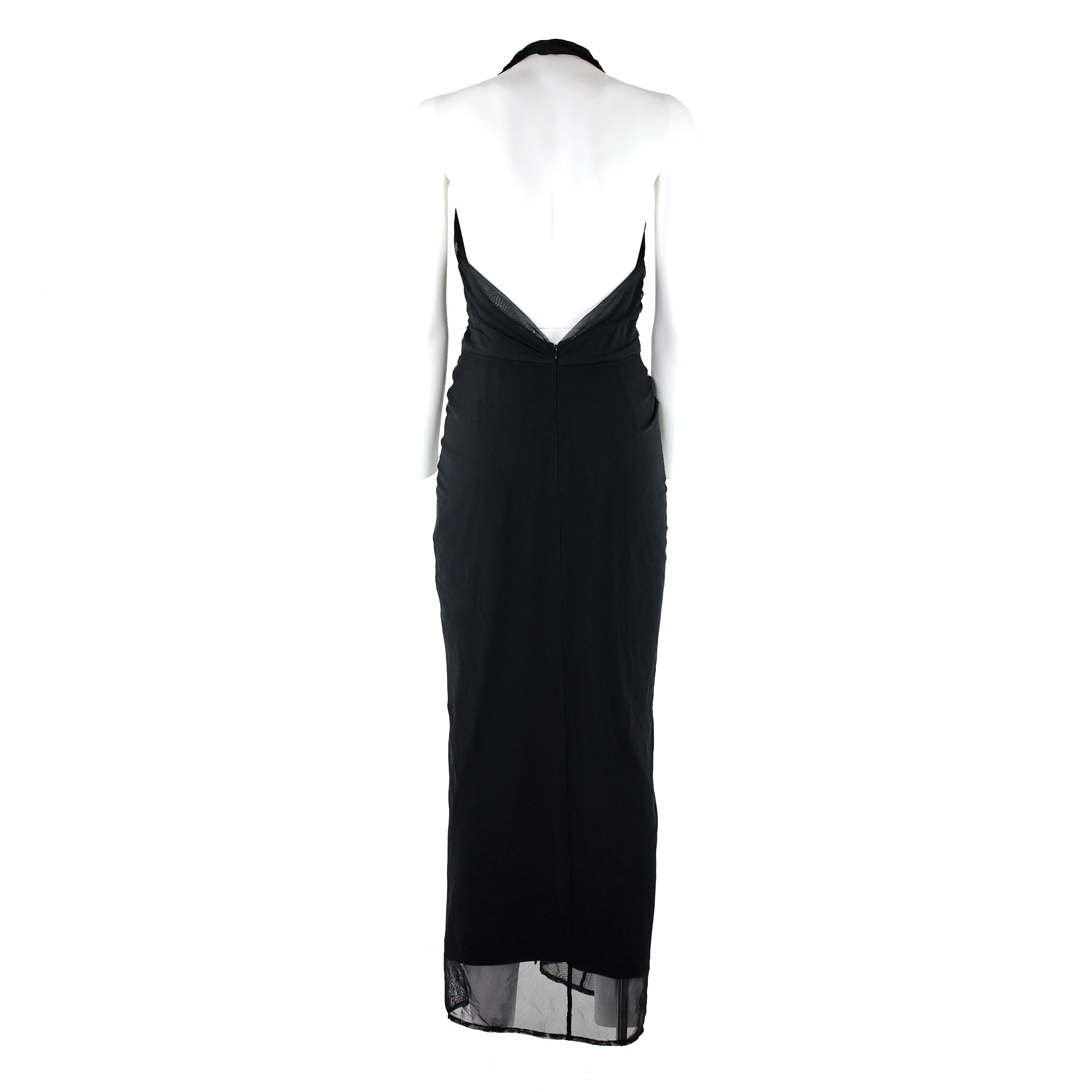 Gianni Versace 90s Halter Neck Draped Black Dress. Size 40 IT.

Condition:
Really good.