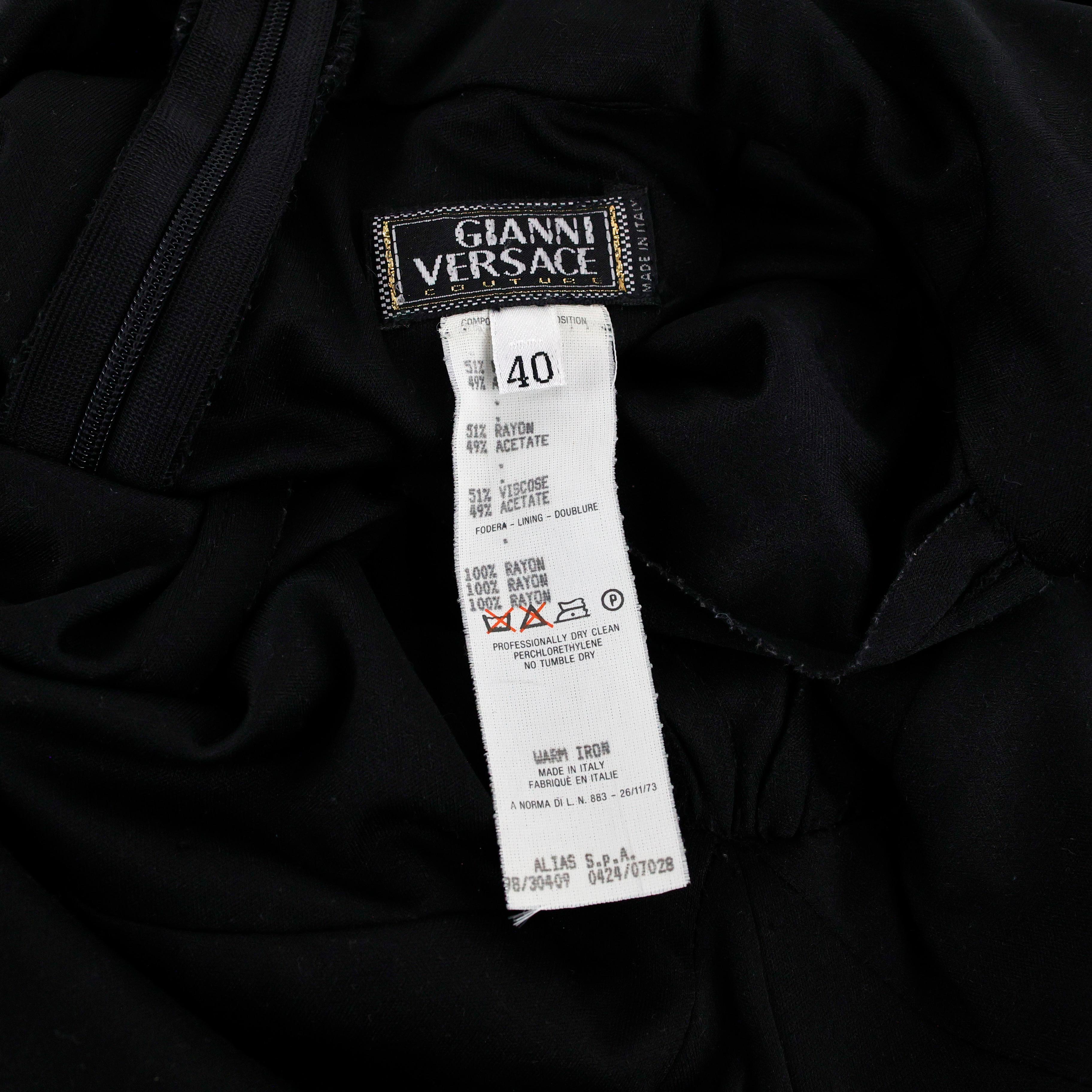 Women's Rare Gianni Versace 90s Halter Neck Draped Black Dress For Sale