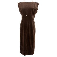Rare Gianni Versace Brown Silk Velvet Evening Long Dress 1970s