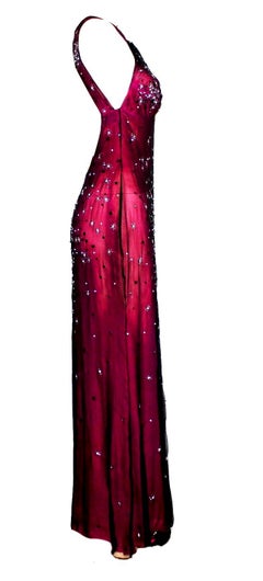 RARE Gianni Versace Couture 1998 Embroidered Evening Dress Gown as on Courtney
