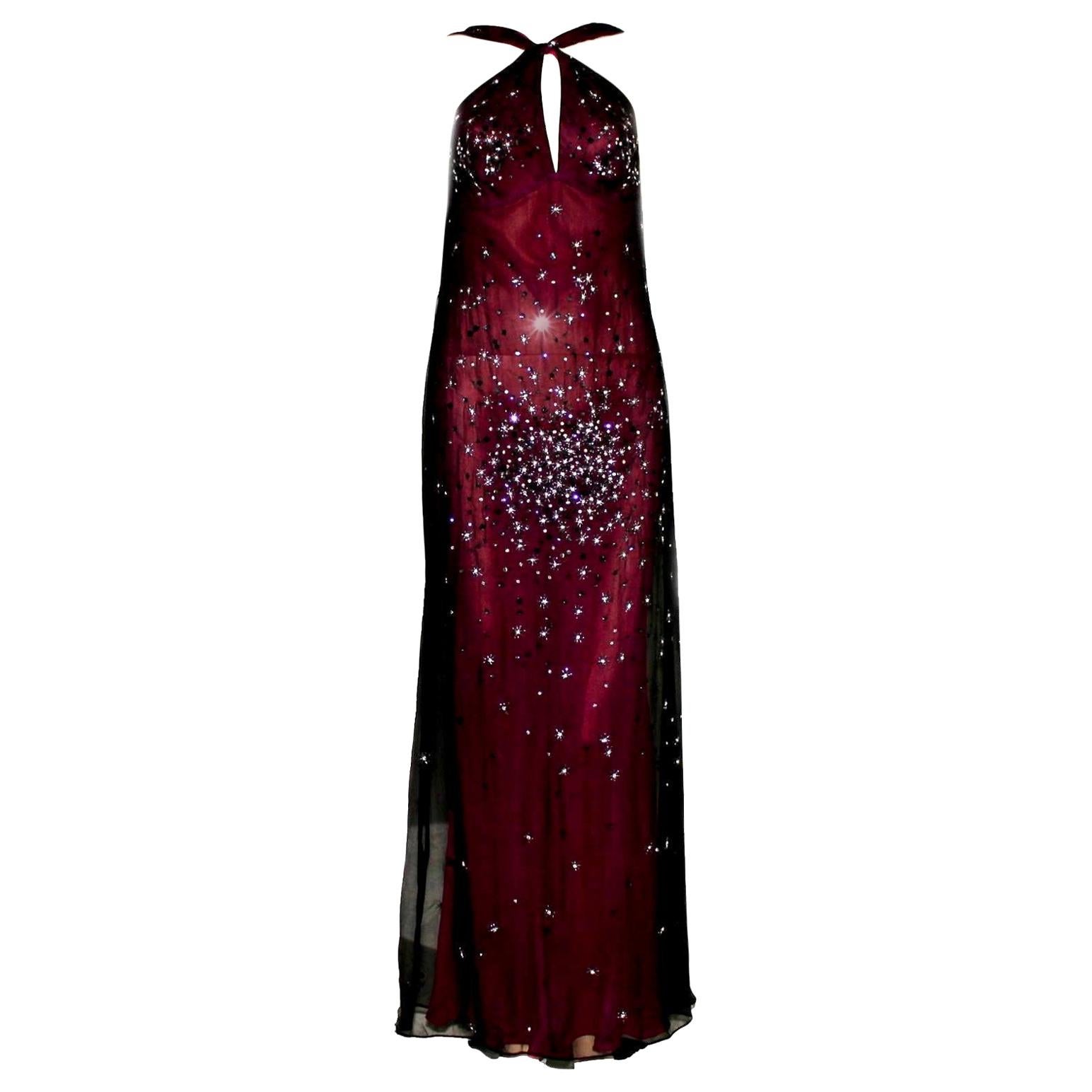 RARE Gianni Versace Couture 1998 Embroidered Evening Dress Gown as on Courtney For Sale