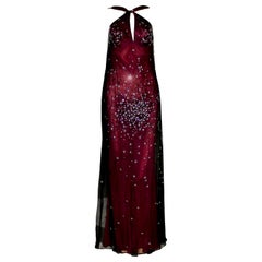Vintage RARE Gianni Versace Couture 1998 Embroidered Evening Dress Gown as on Courtney
