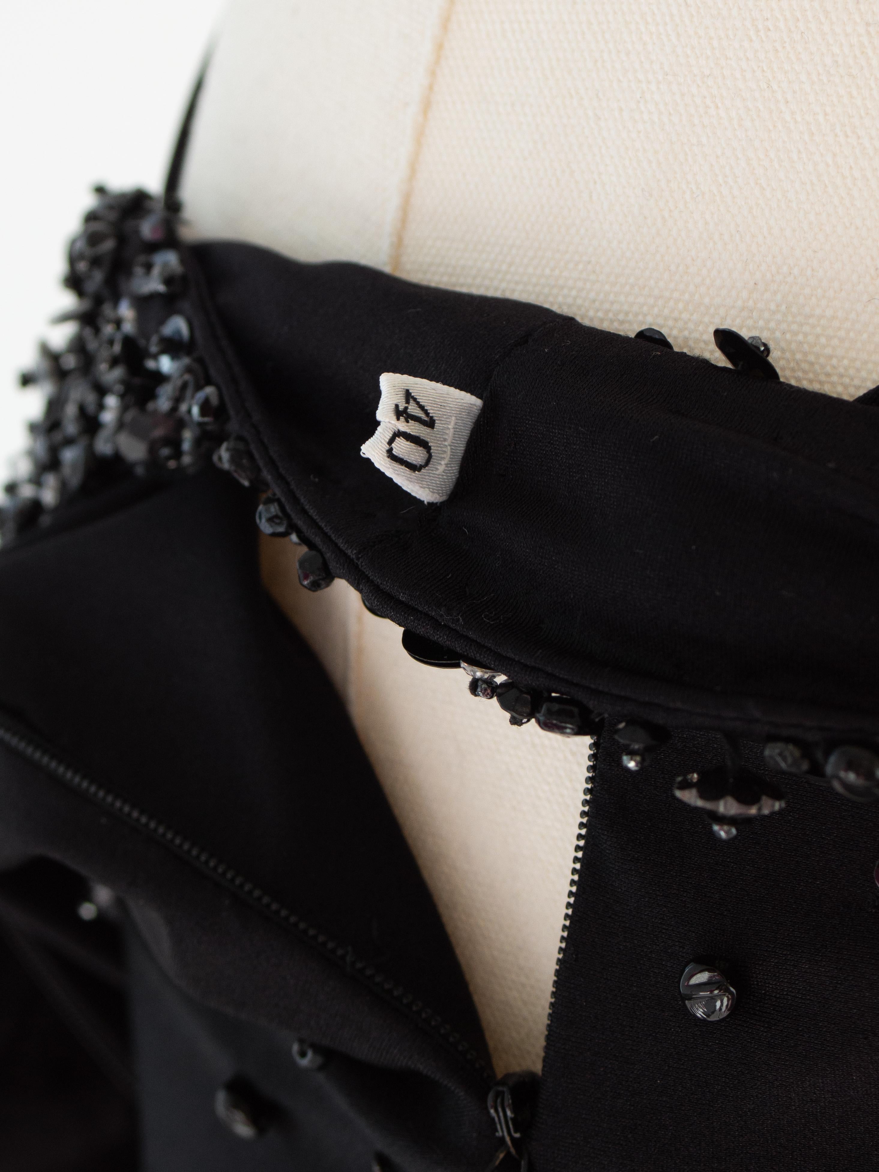 Rare Gianni Versace Couture S/S 1996 Black Embellished Mini Micro Dress For Sale 11