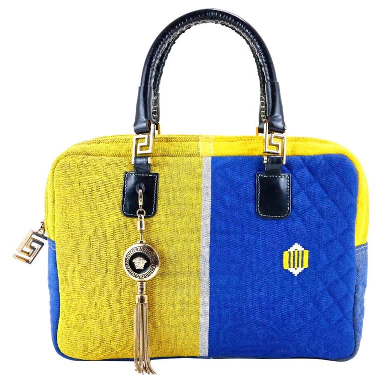 Rare Gianni Versace Medusa Multicolour Tote Bag For Sale at 1stDibs