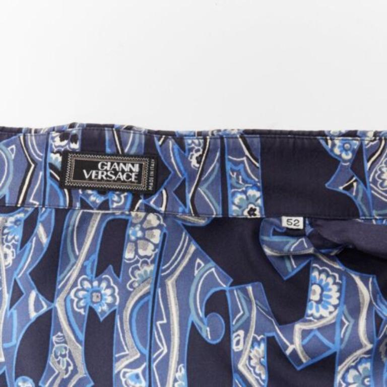 rare GIANNI VERSACE Vintage navy blue gothic font logo graphic shirt IT52 XL For Sale 3