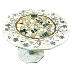 Rare Gigi Samperi Sicilian Marble and Hardstone Inlaid Table, 1986