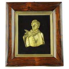 Rare Gilded Bronze Bust of George IV in Original Frame