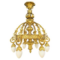 Raro lampadario in bronzo dorato - capolavoro reale