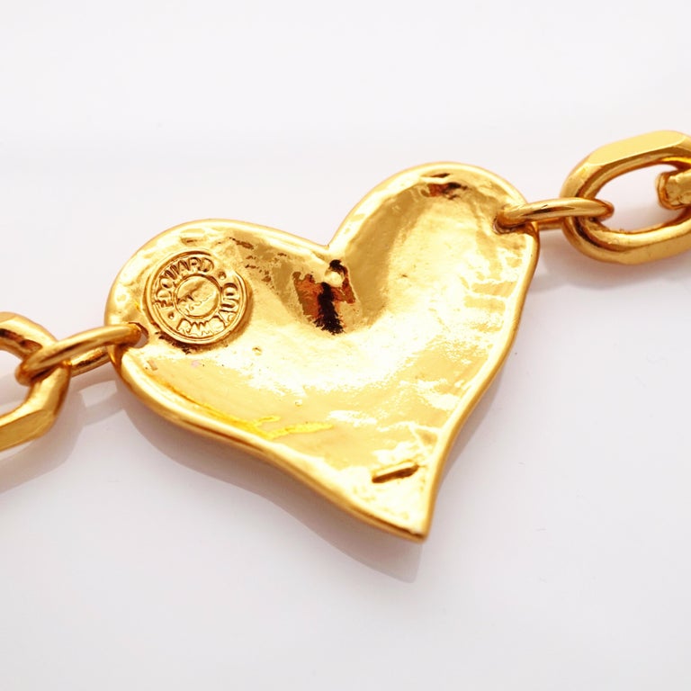 Rare Gilded Heart Chain Link Statement Necklace/Belt By  display picture 1
