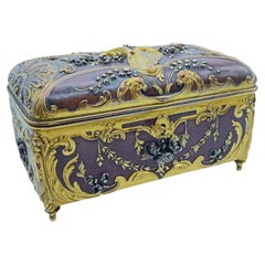 Rare Gilt and Patinated Bronze Ormolu Box by Emile-Auguste Reiber and Christofle