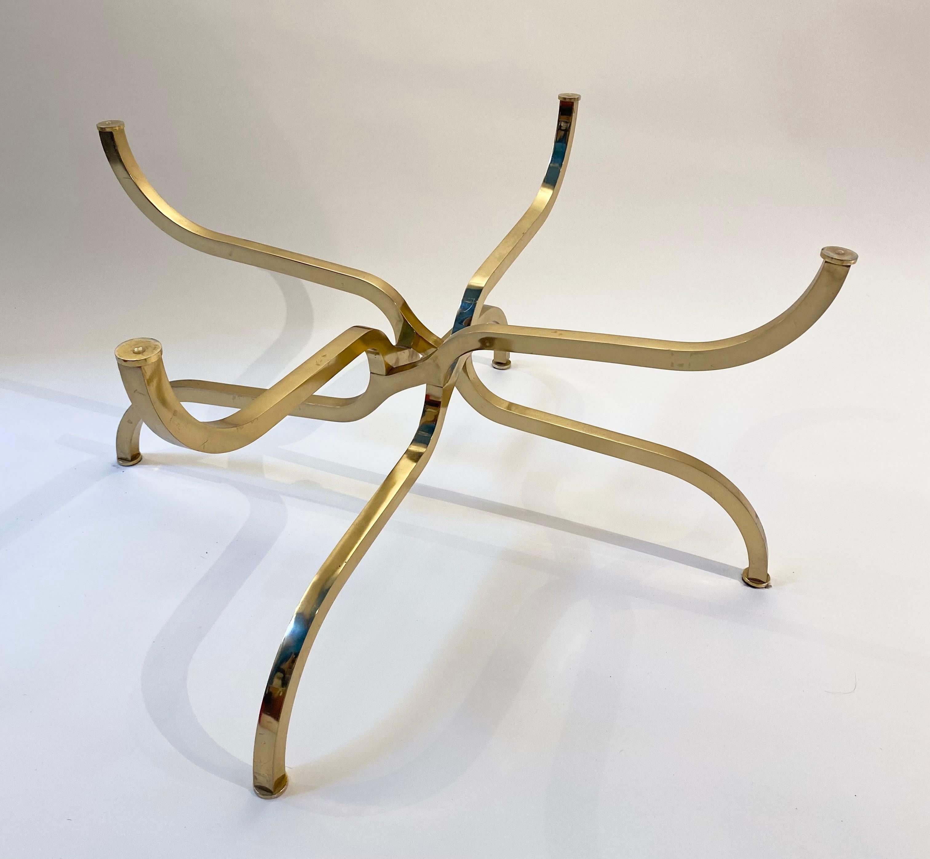 Rare gilt brass coffee table by Georges Geffroy, Circa 1960. 5