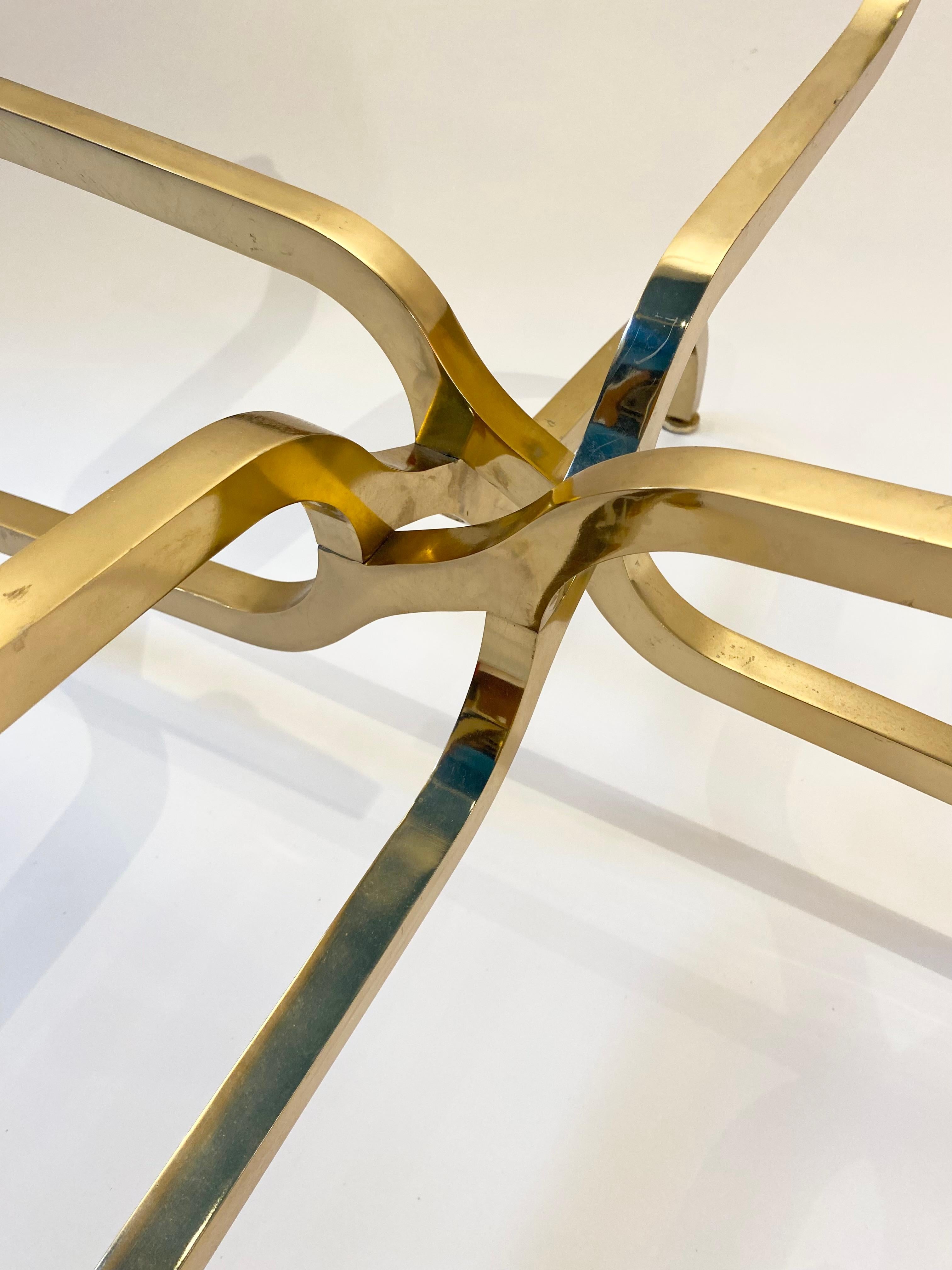 Rare gilt brass coffee table by Georges Geffroy, Circa 1960. 7