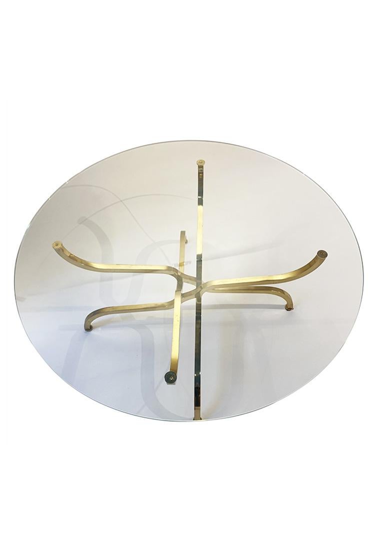 Brass Rare gilt brass coffee table by Georges Geffroy, Circa 1960.