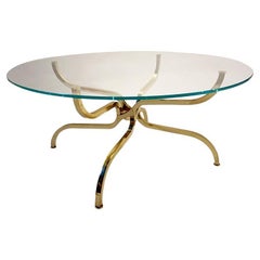 Rare gilt brass coffee table by Georges Geffroy, Circa 1960.