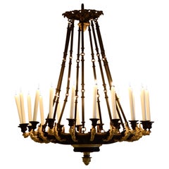 Rare Gilt Bronze Chandelier, Attributed to Galle, Charles X, 18-Light Arms, 1820