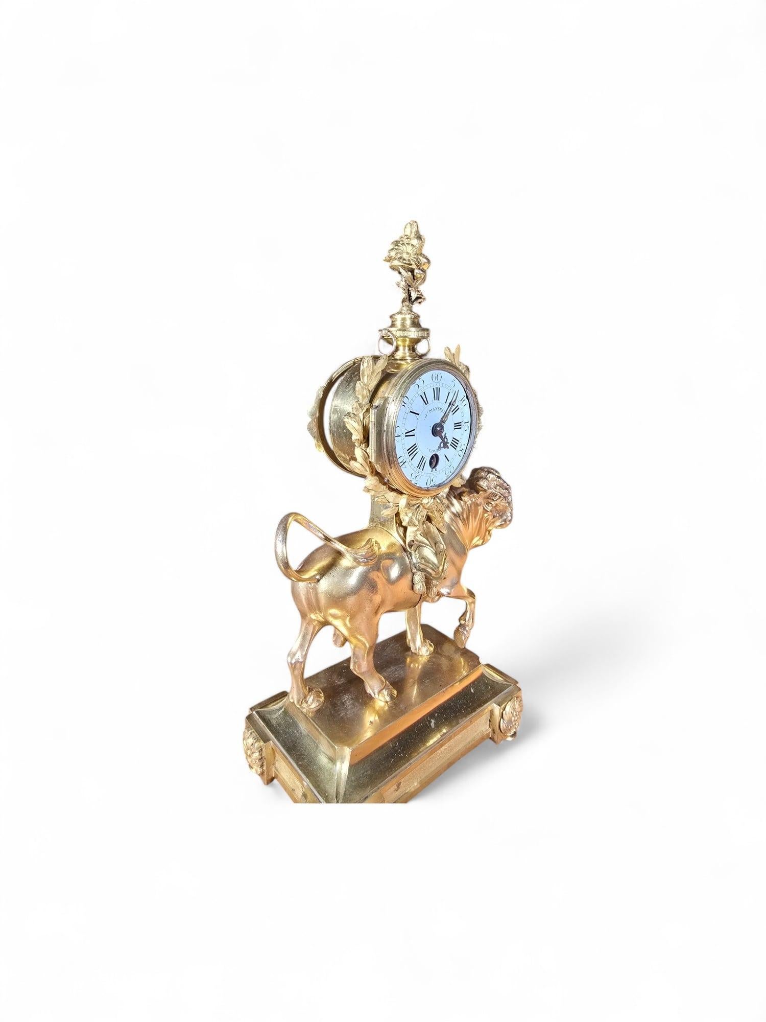 Rare Gilt Bronze Mantel Clock 
