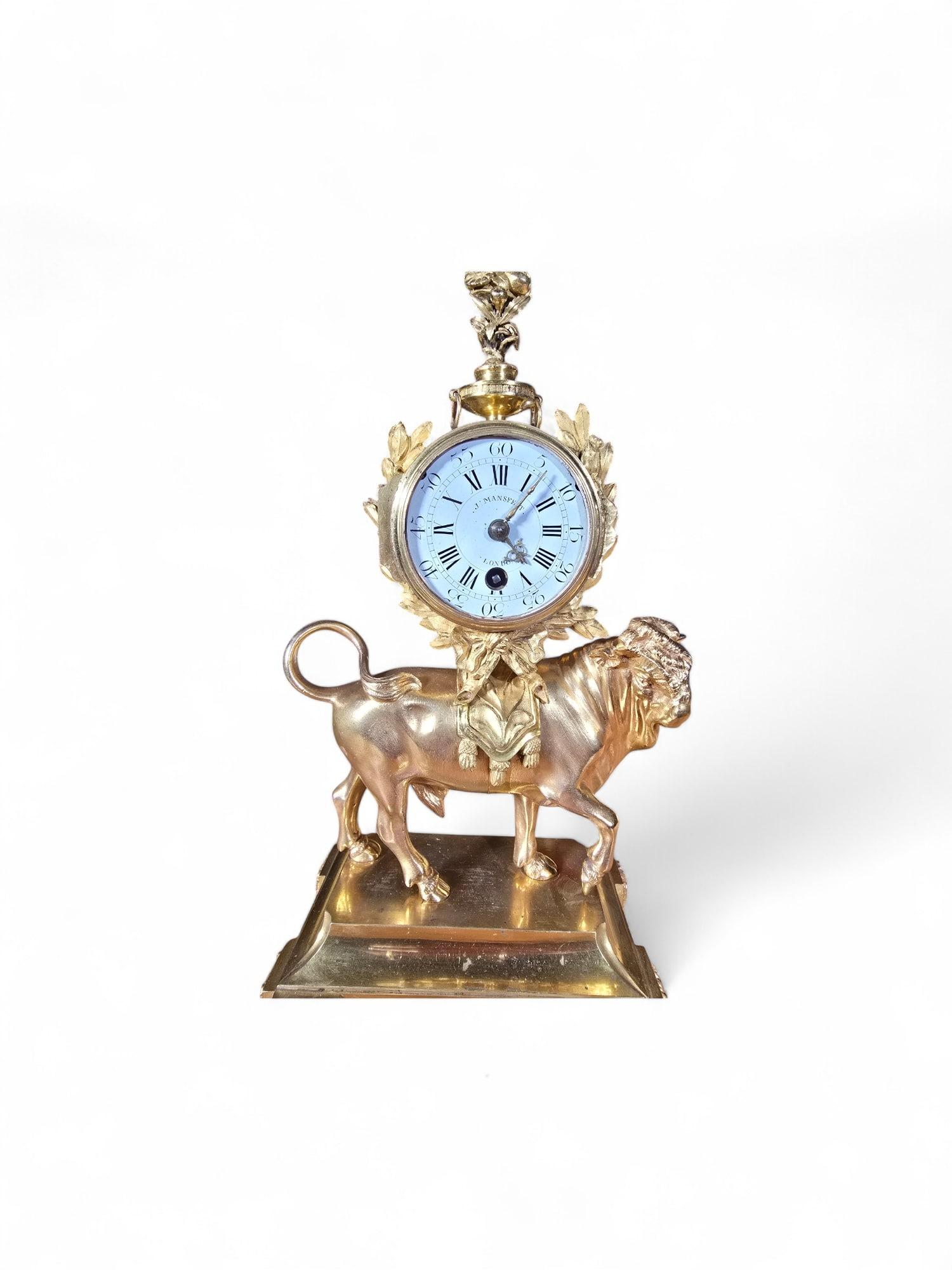 Rare Gilt Bronze Mantel Clock 