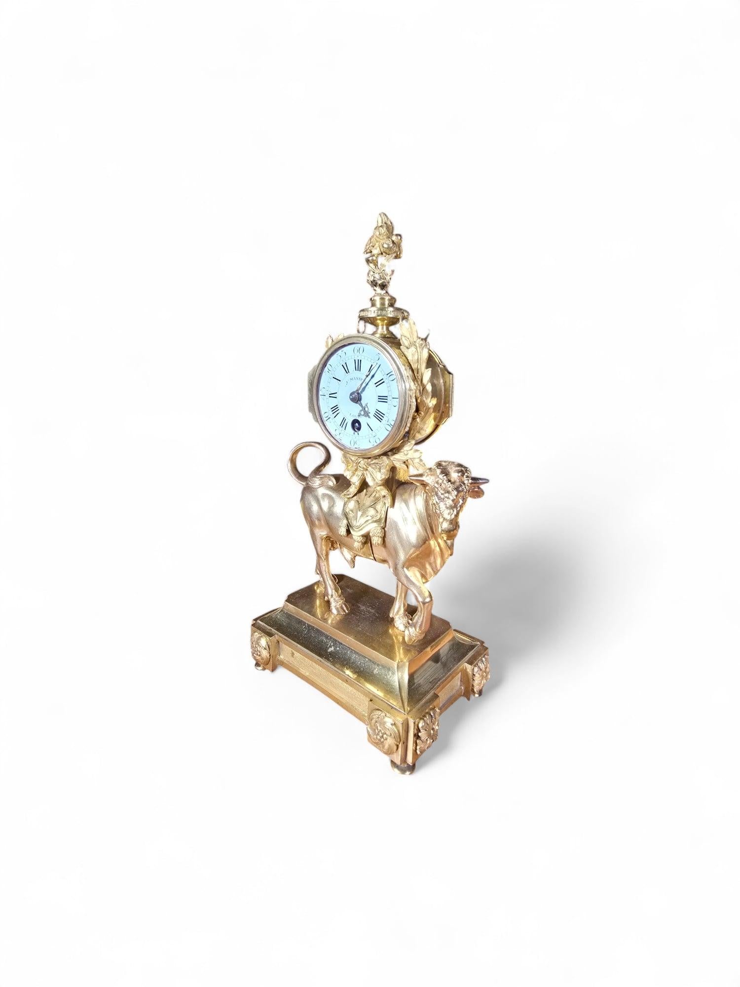 Rare Gilt Bronze Mantel Clock 