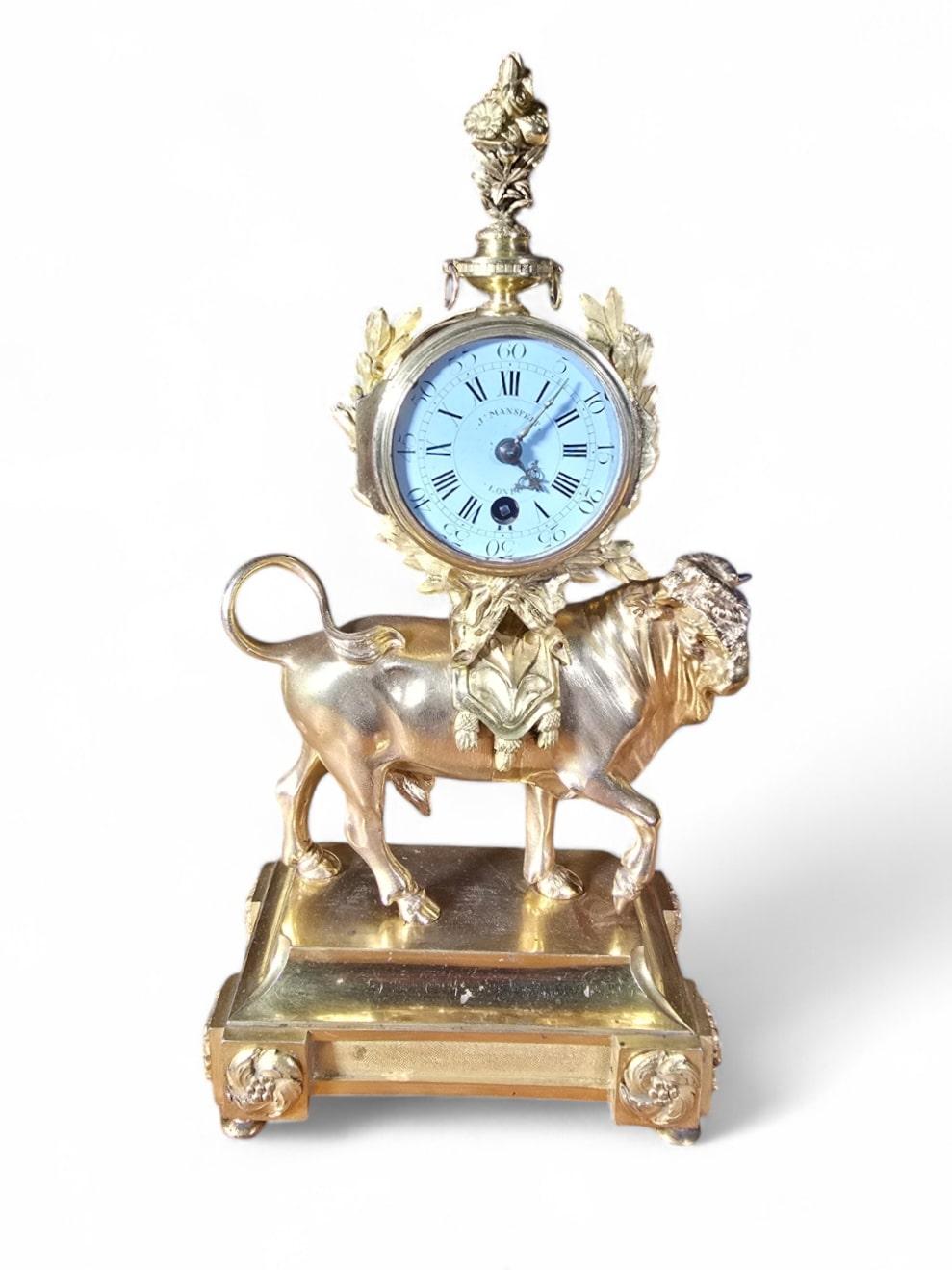 Rare Gilt Bronze Mantel Clock 