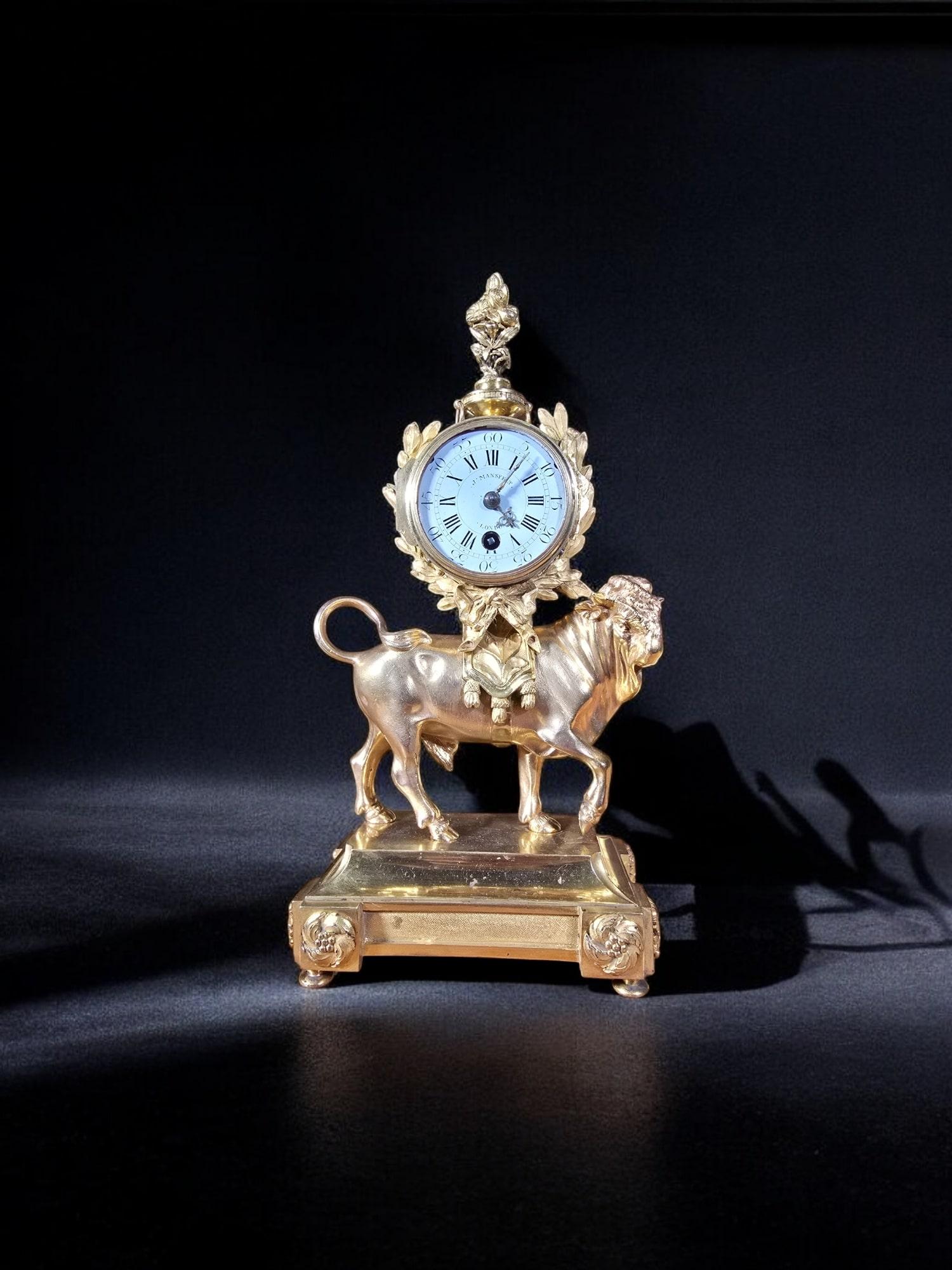 Rare Gilt Bronze Mantel Clock 