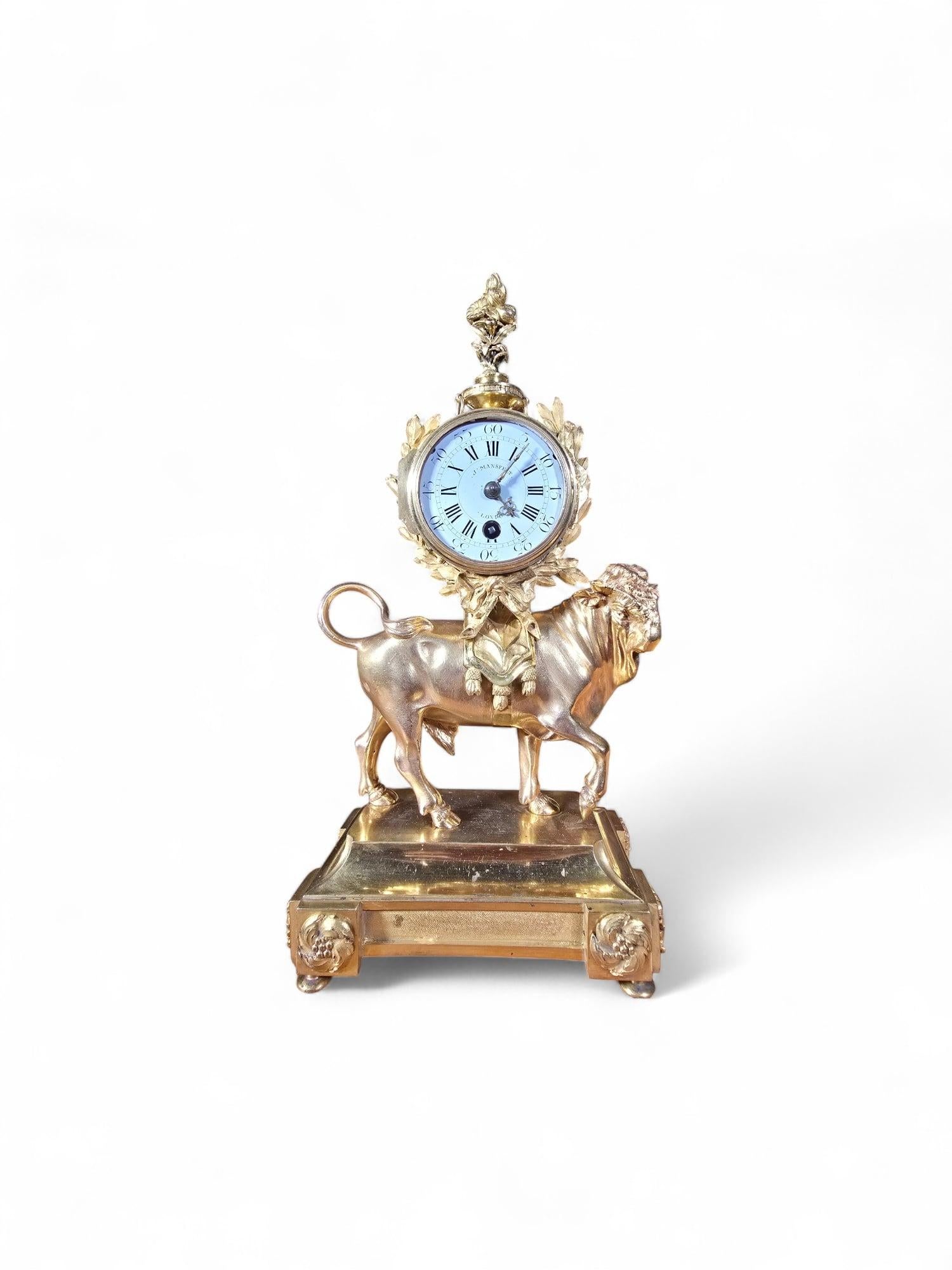 Rare Gilt Bronze Mantel Clock 