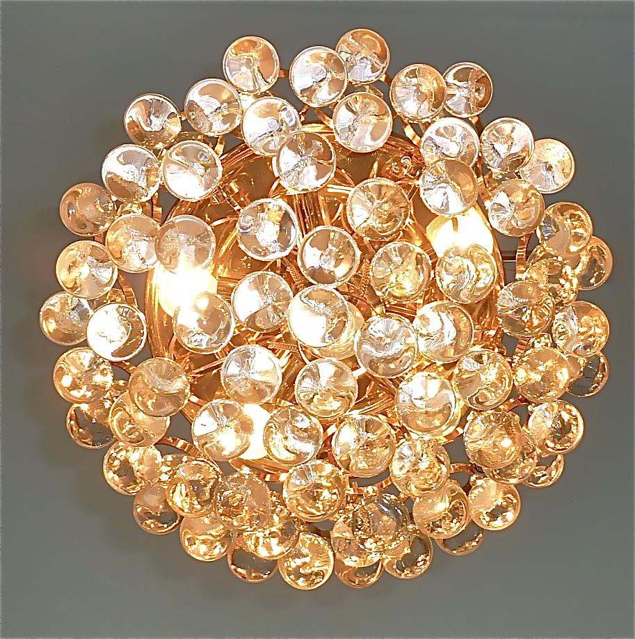 Rare lustre encastré Palwa doré à sphères en verre de Murano, années 1960  en vente 4