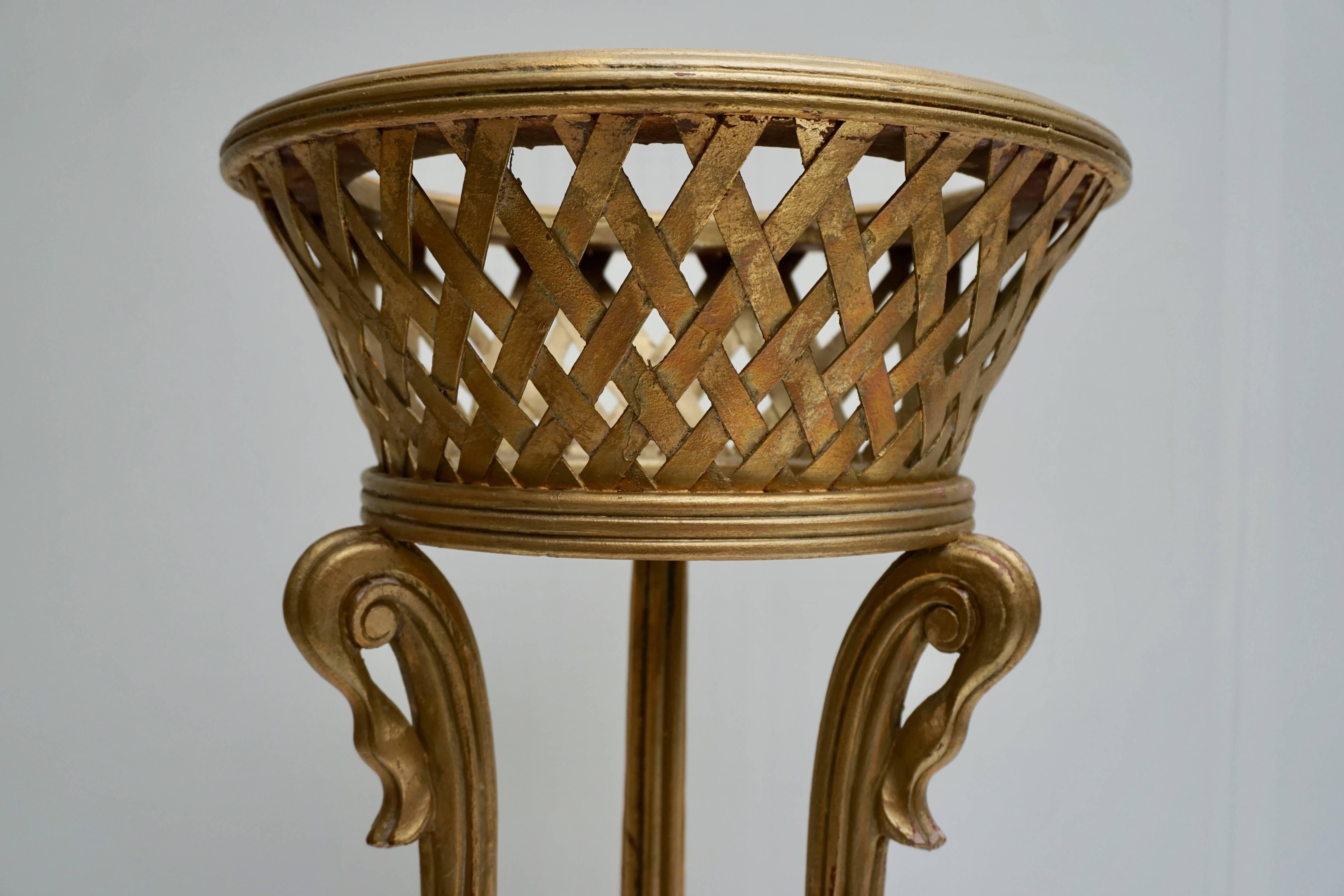 Rare Giltwood Jardiniere Planter in the Art Deco Style of Edgar Brandt 4