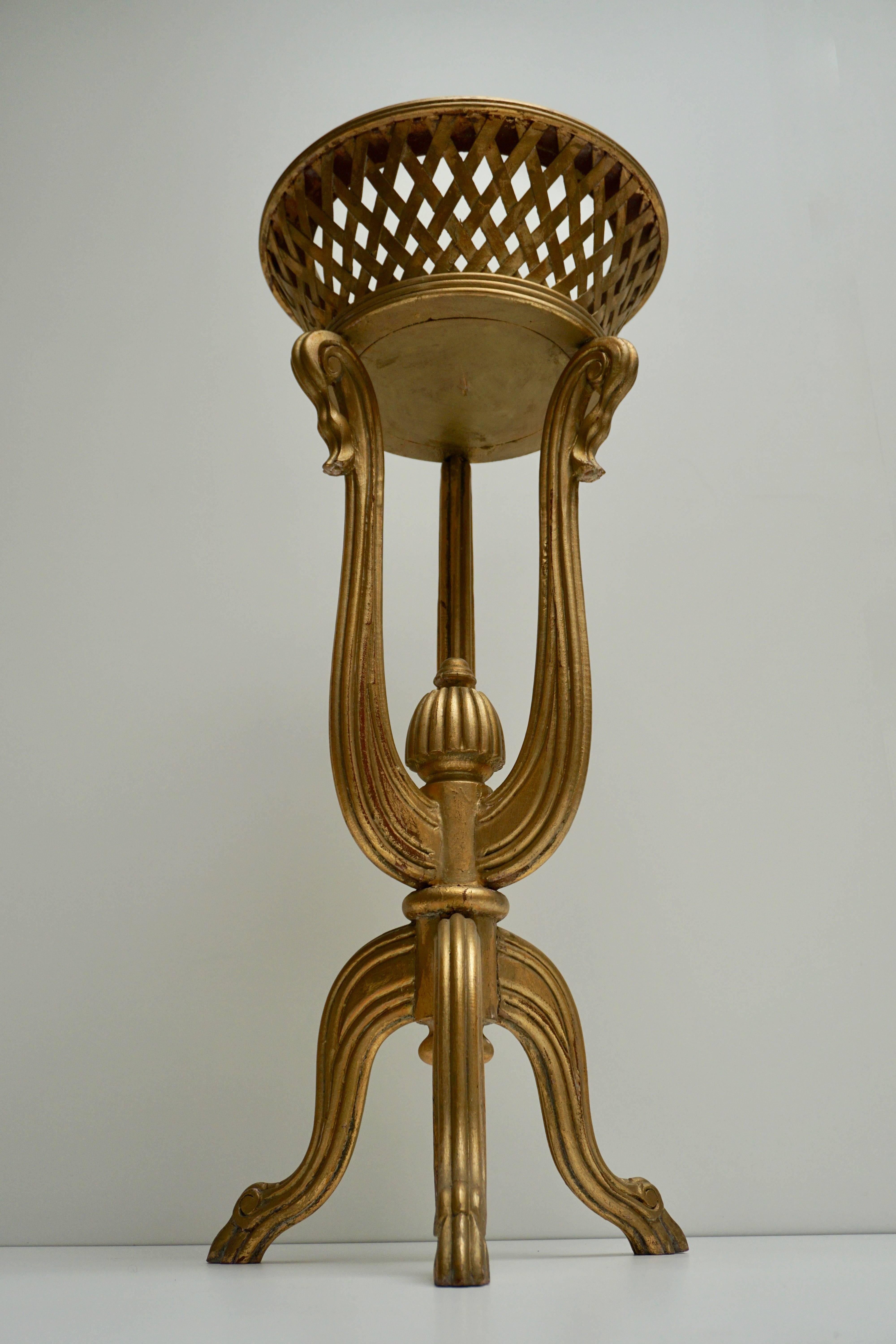 European Rare Giltwood Jardiniere Planter in the Art Deco Style of Edgar Brandt