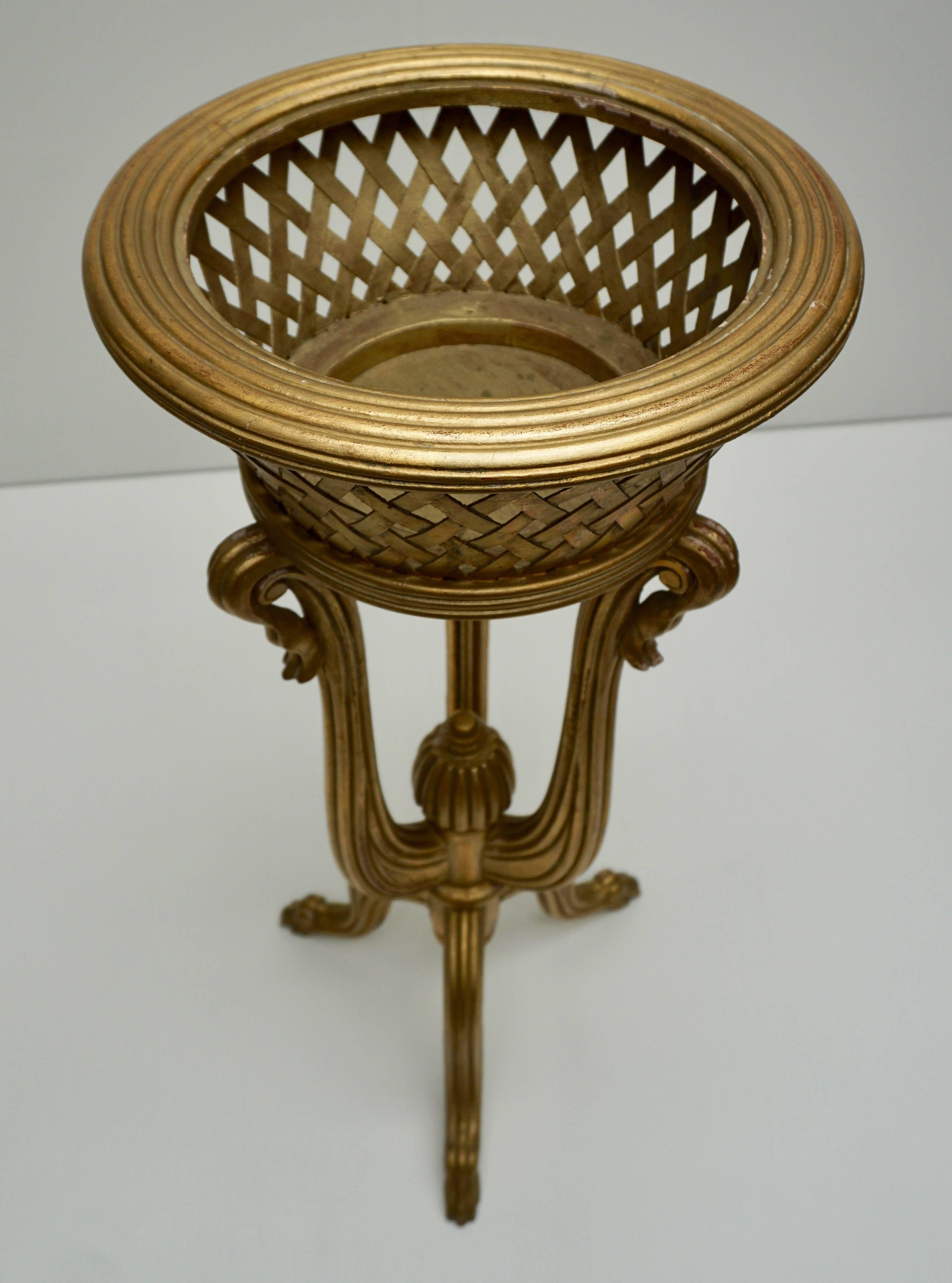 Rare Giltwood Jardiniere Planter in the Art Deco Style of Edgar Brandt In Good Condition In Antwerp, BE