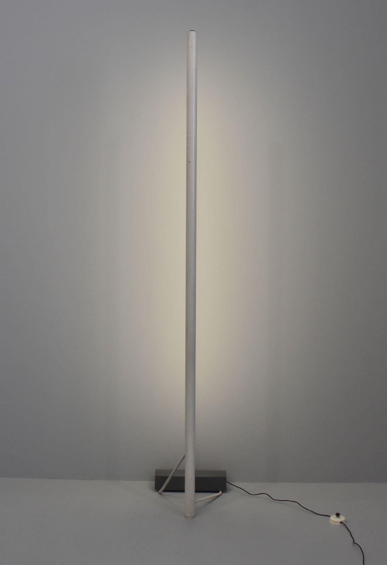 Steel Rare Gino Sarfatti N°1063 Arteluce Floor Lamp in White
