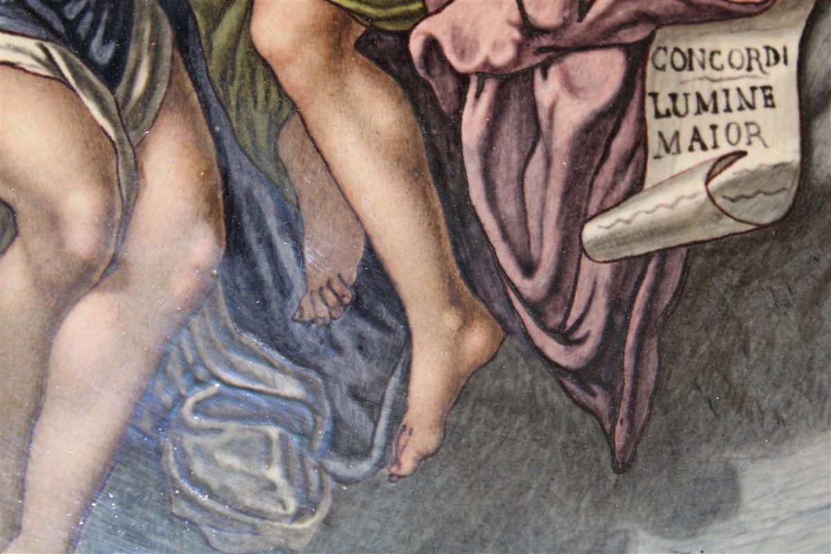 Raro piatto Ginori in porcellana dipinta 1860 Italia con allegoria di donne in vendita 4