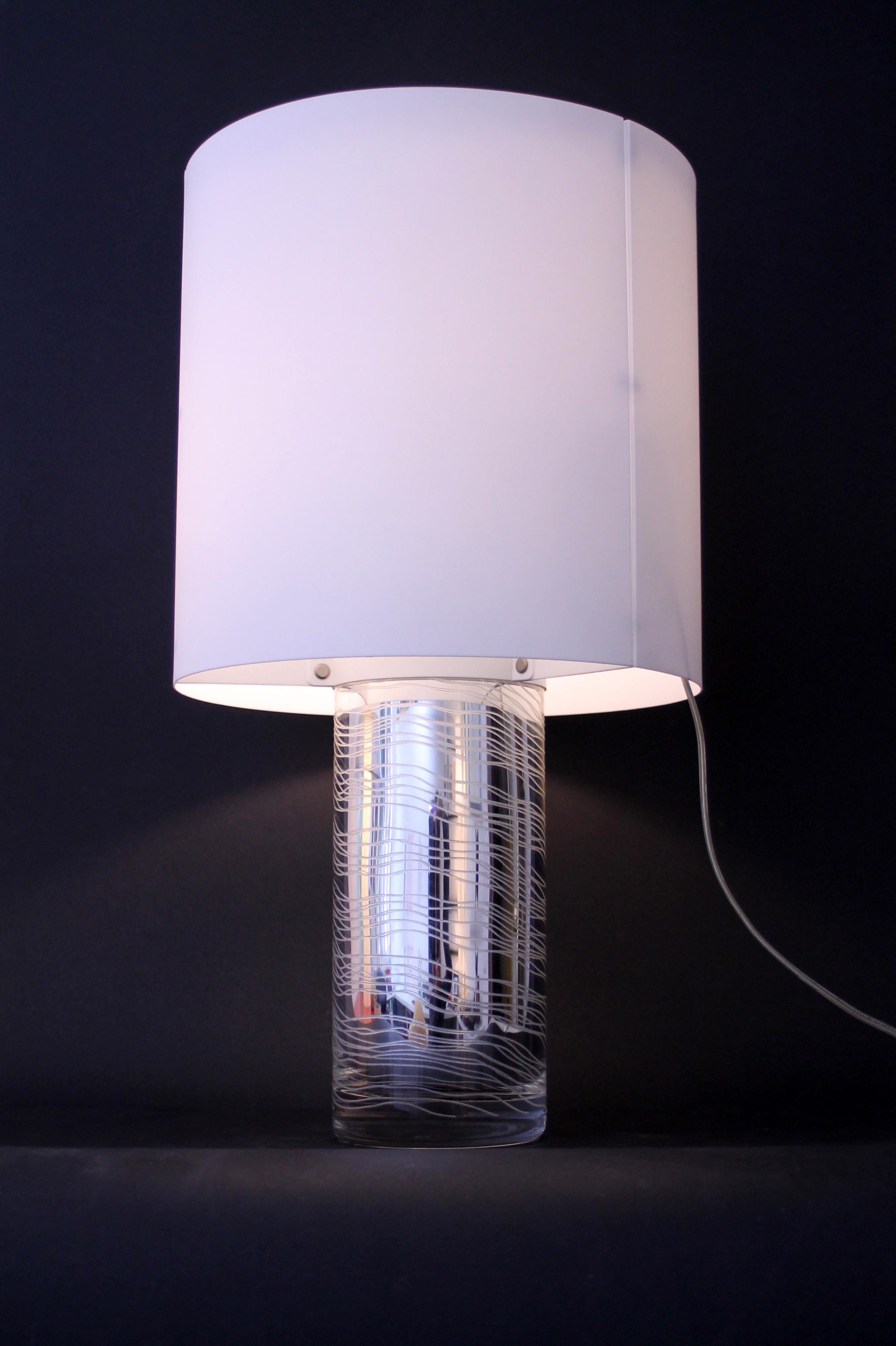RARE  Lampe de table en verre Gio Formica & S. Parker (Sottsass)  Décor rétro sympa ! en vente 5