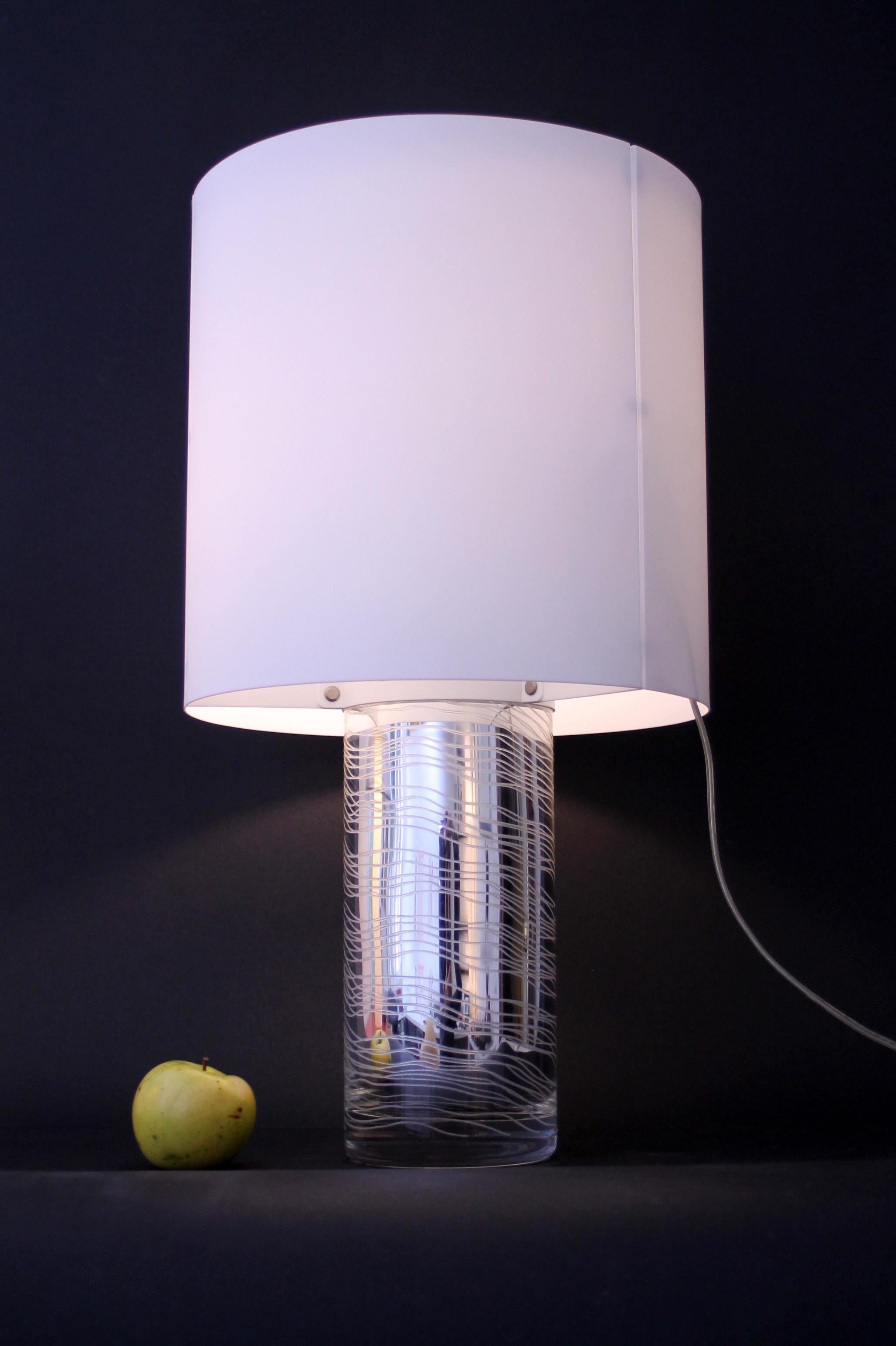 RARE  Lampe de table en verre Gio Formica & S. Parker (Sottsass)  Décor rétro sympa ! en vente 7