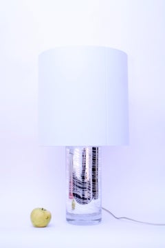 RARE  Gio Formica & S. Parker glass table lamp (Sottsass)  Cool Retro decor!