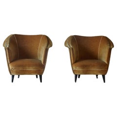 Rare Gio Ponti Chairs for Casa e Giardino, Italy, 1940s/1950s, Original Fabric