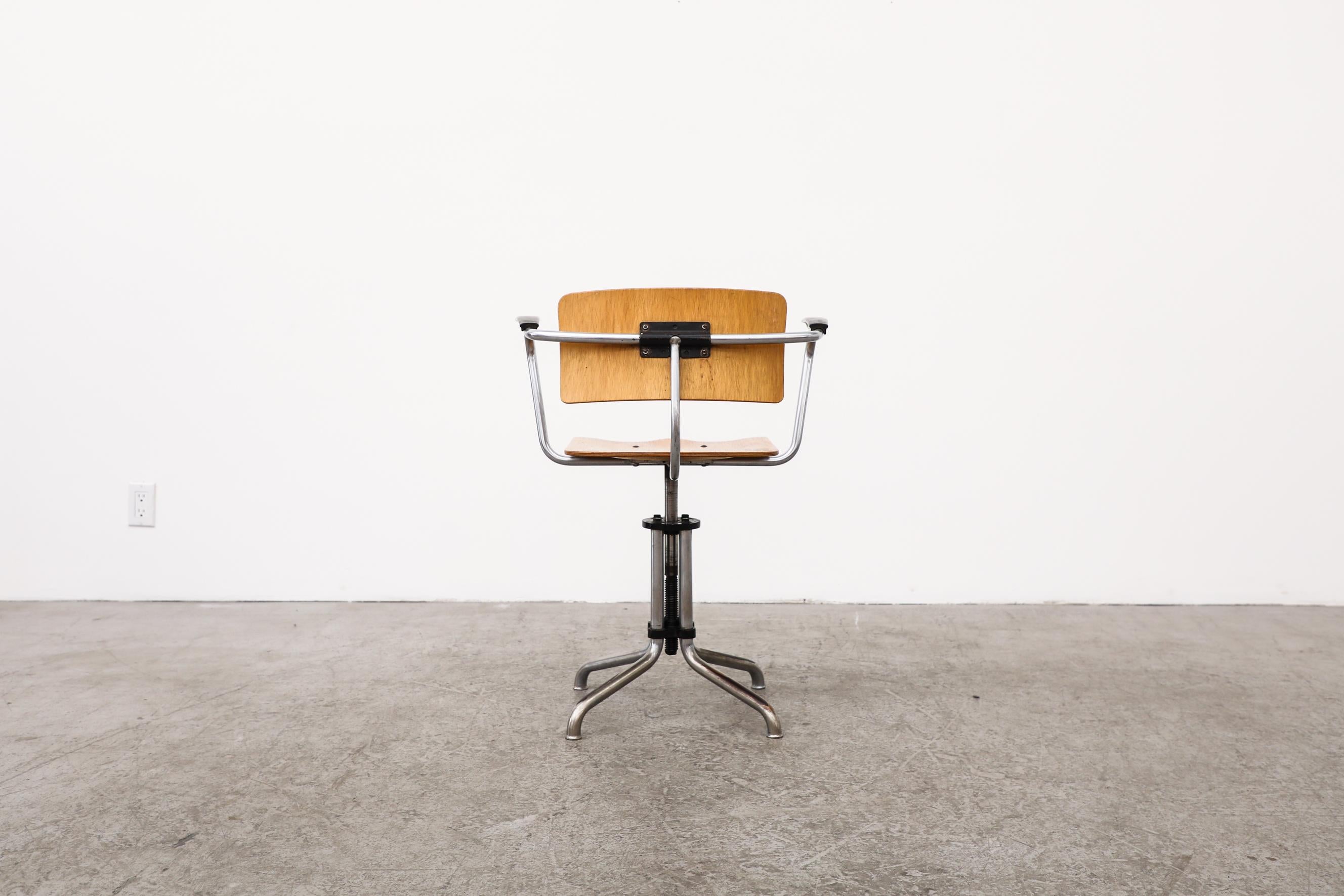 Mid-20th Century Rare Gispen Bauhaus Office Chair, Model 354