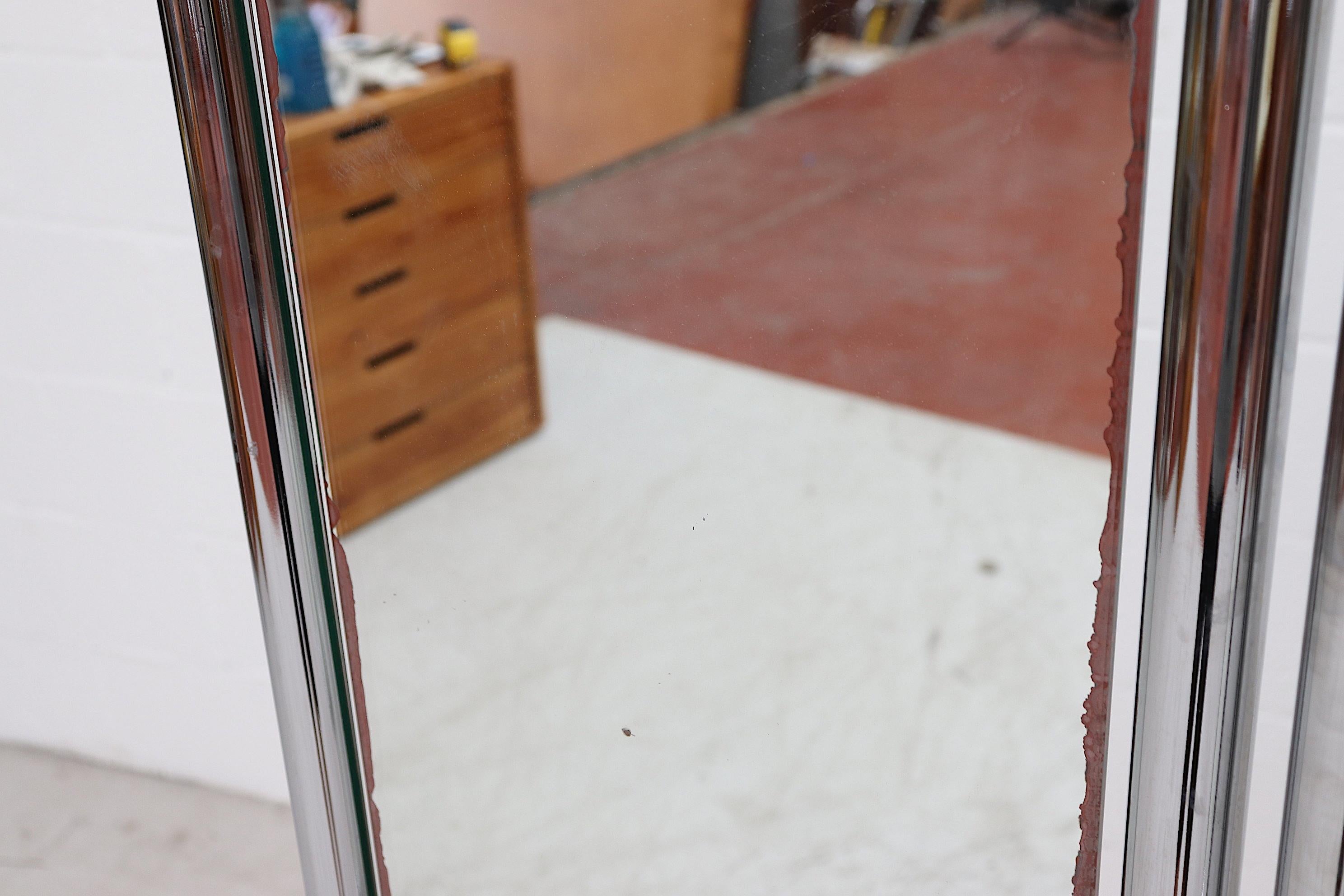 Rare Gispen Chrome Tubular Full Length 3-Way Mirror 3