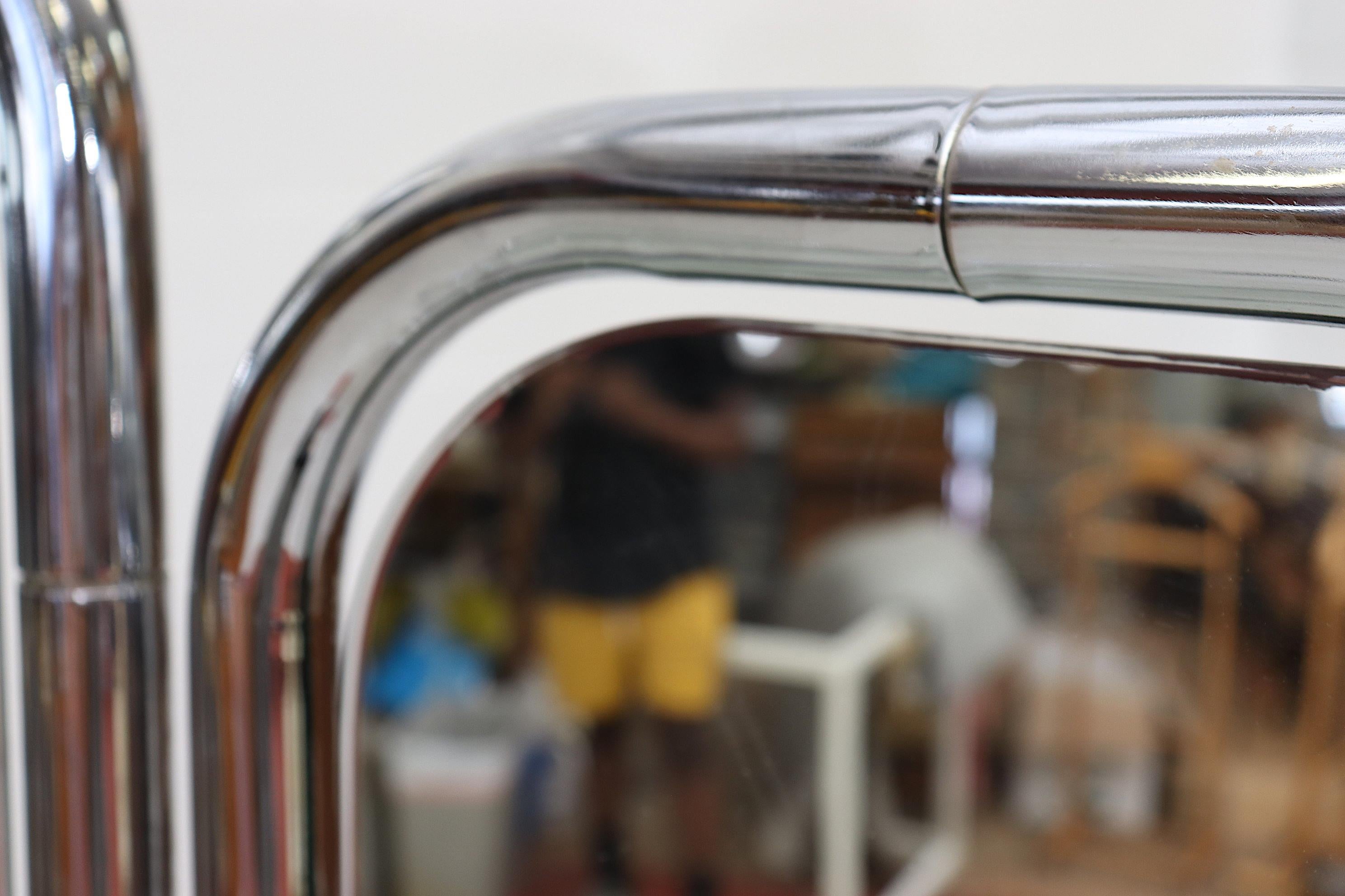 Rare Gispen Chrome Tubular Full Length 3-Way Mirror In Good Condition In Los Angeles, CA