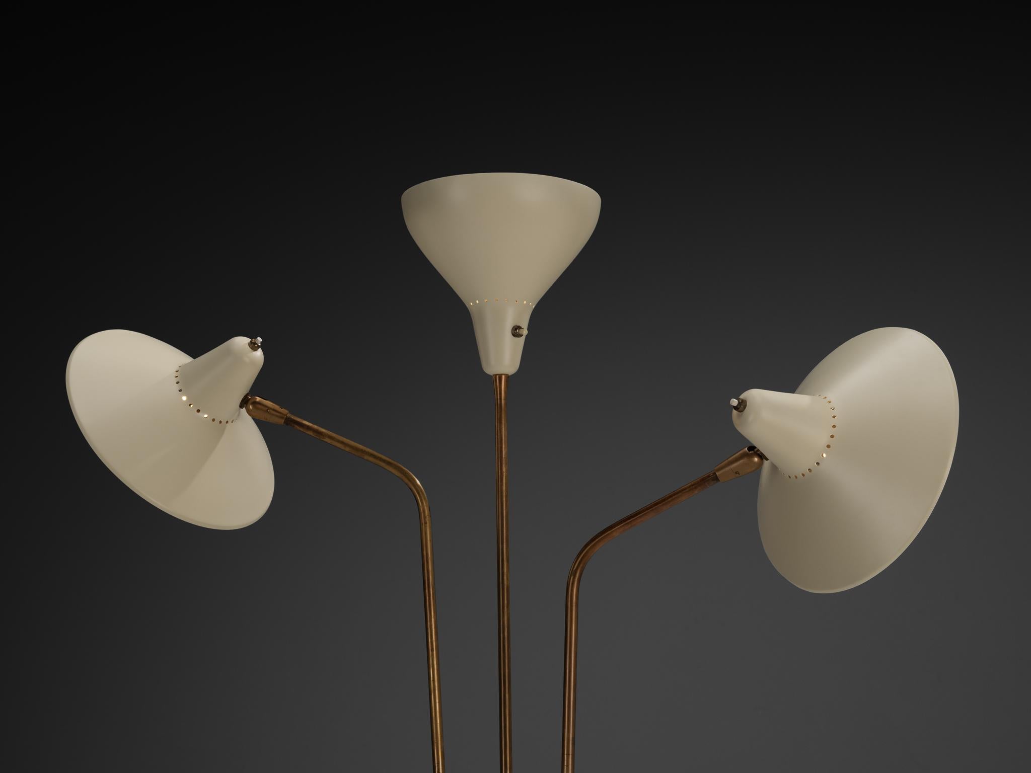 Rare Giuseppe Ostuni for O-Luce ’339/3’ Three-Armed Floor Lamp For Sale 4
