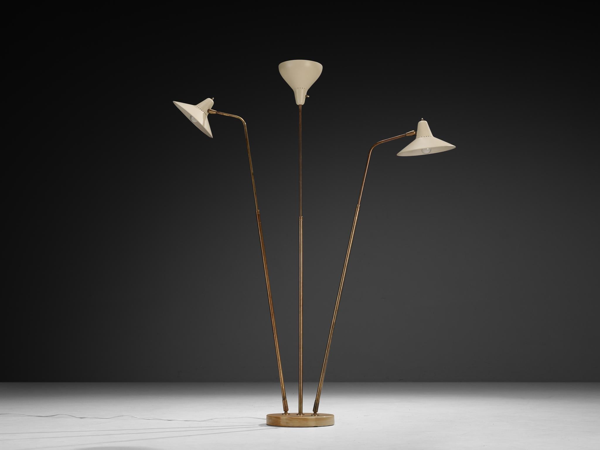 Rare Giuseppe Ostuni for O-Luce ’339/3’ Three-Armed Floor Lamp For Sale 6