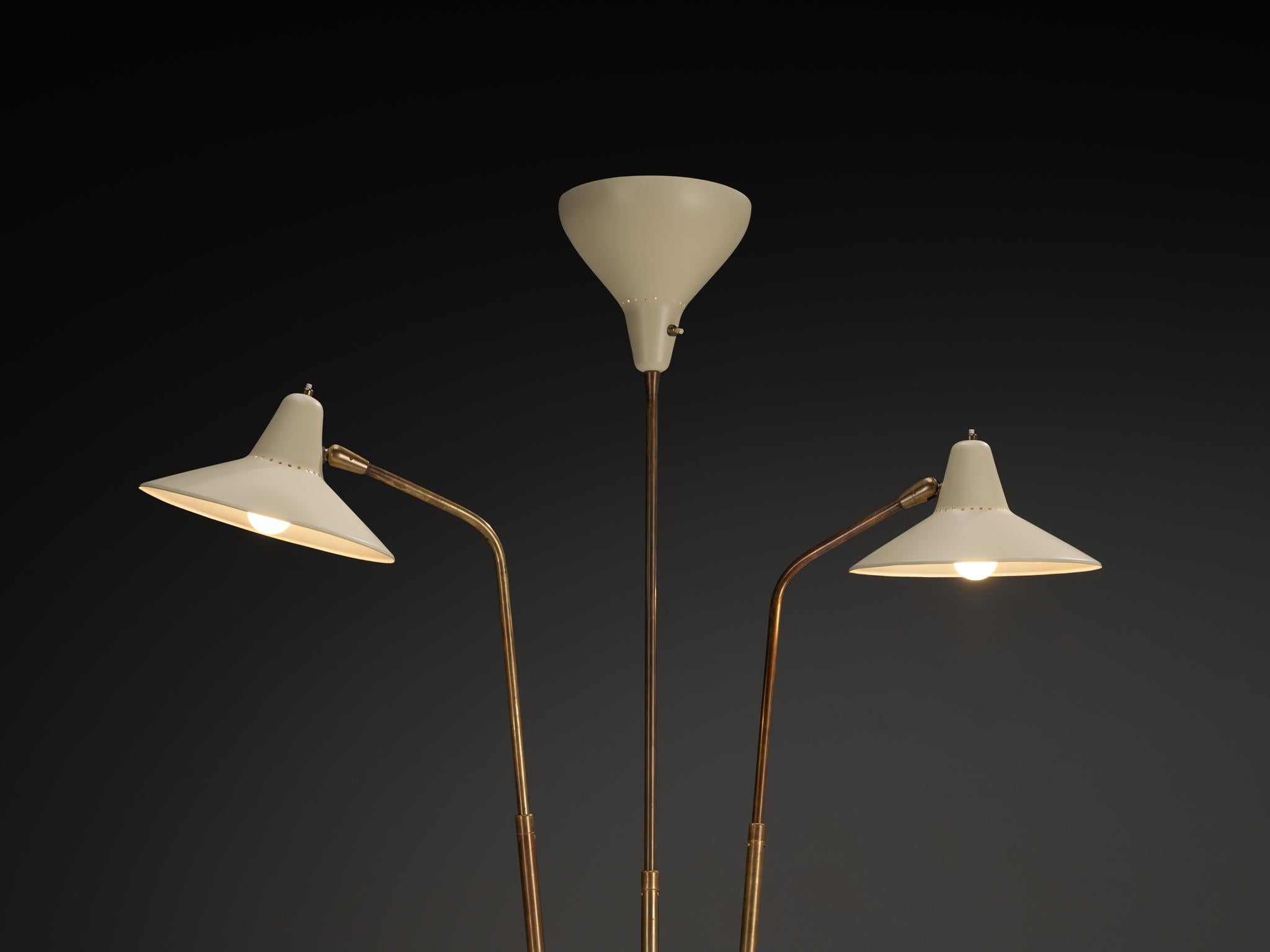 Aluminum Rare Giuseppe Ostuni for O-Luce ’339/3’ Three-Armed Floor Lamp For Sale