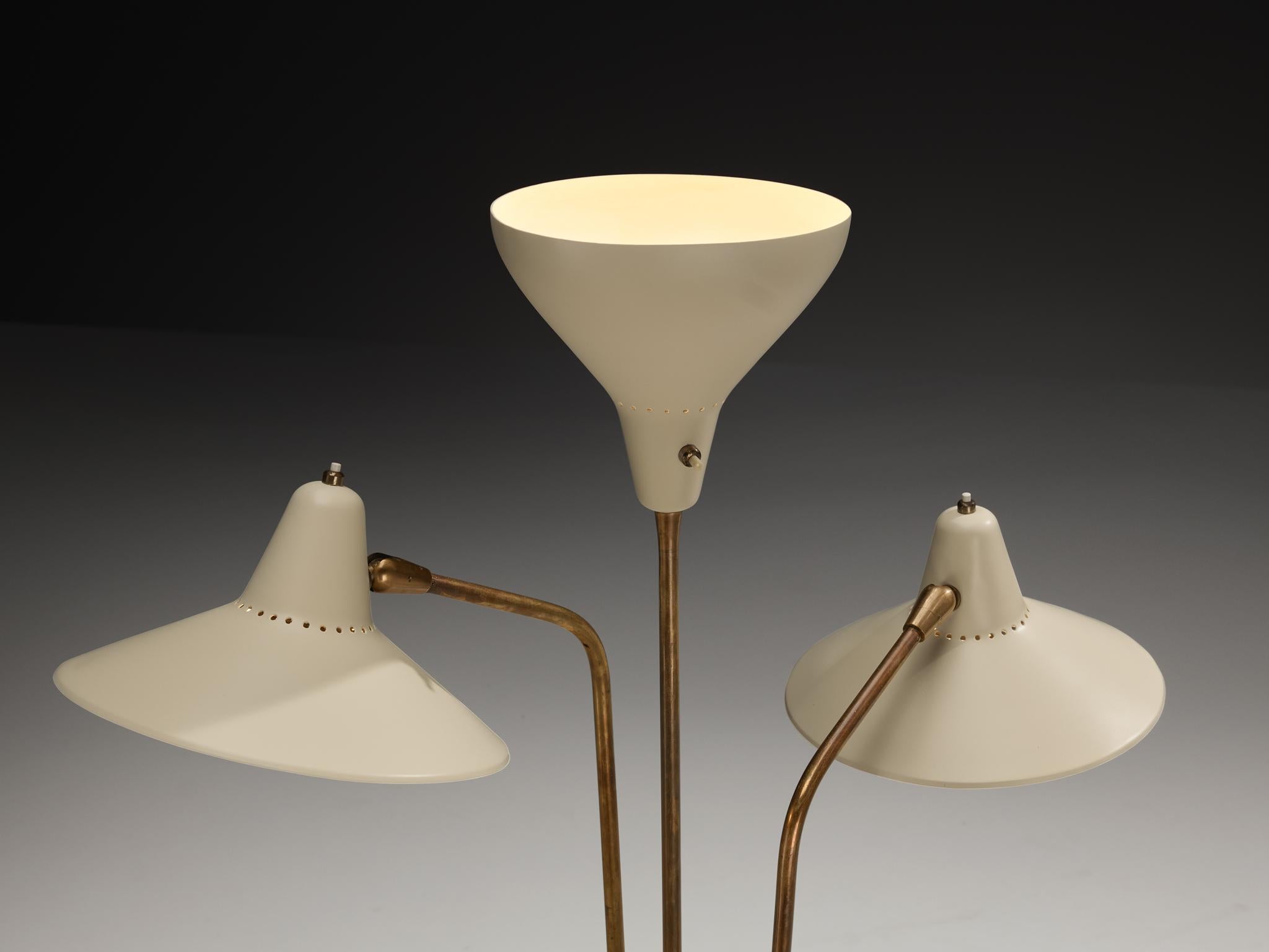 Rare Giuseppe Ostuni for O-Luce ’339/3’ Three-Armed Floor Lamp For Sale 2