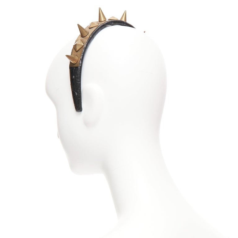 rare GIVENCHY Riccardo Tisci antique gold spike black  display picture 2