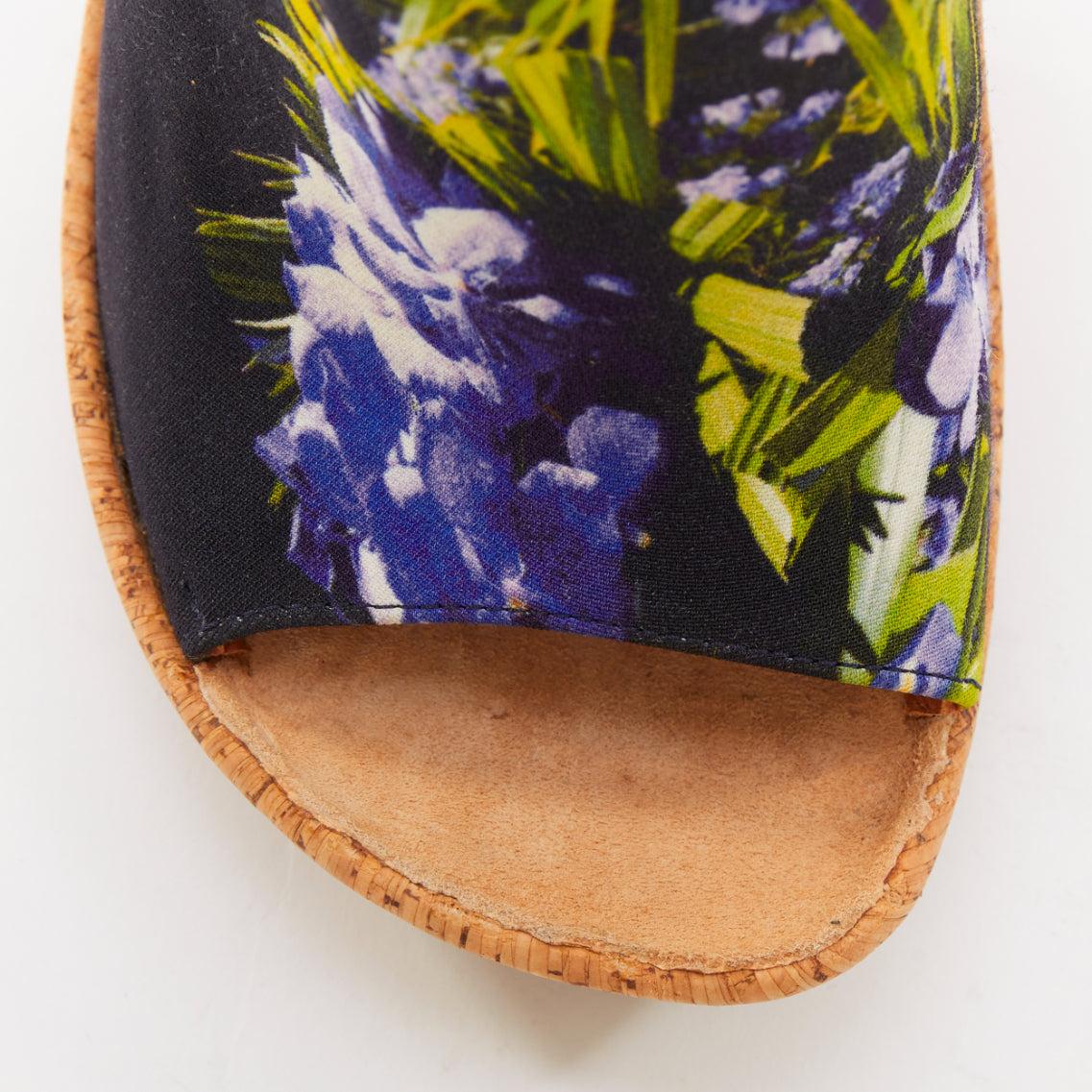 rare GIVENCHY Riccardo Tisci Runway violet floral toile liège talons hauts EU38 en vente 1