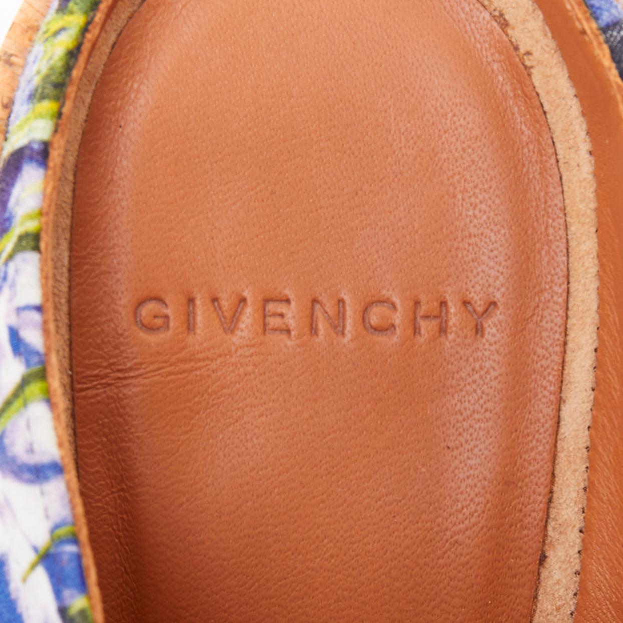 rare GIVENCHY Riccardo Tisci Runway violet floral toile liège talons hauts EU38 en vente 4