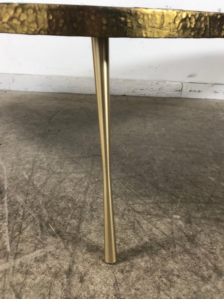Rare Glass and Brass Modernist Kidney Shape Cocktail Table Made in Italy at 1stDibs