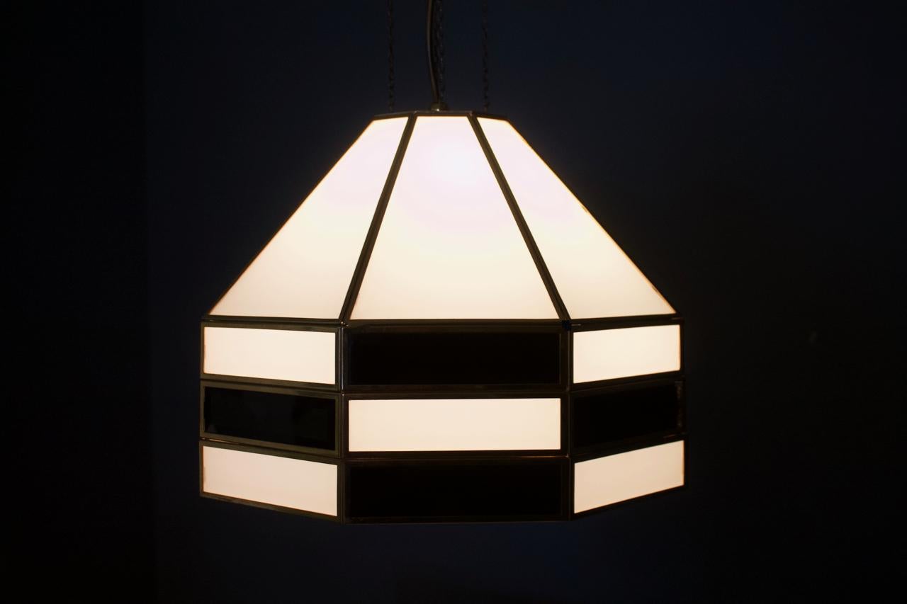 Mid-20th Century Glass and Brass Pendant by Carl Zalloni for Cazal, 1969