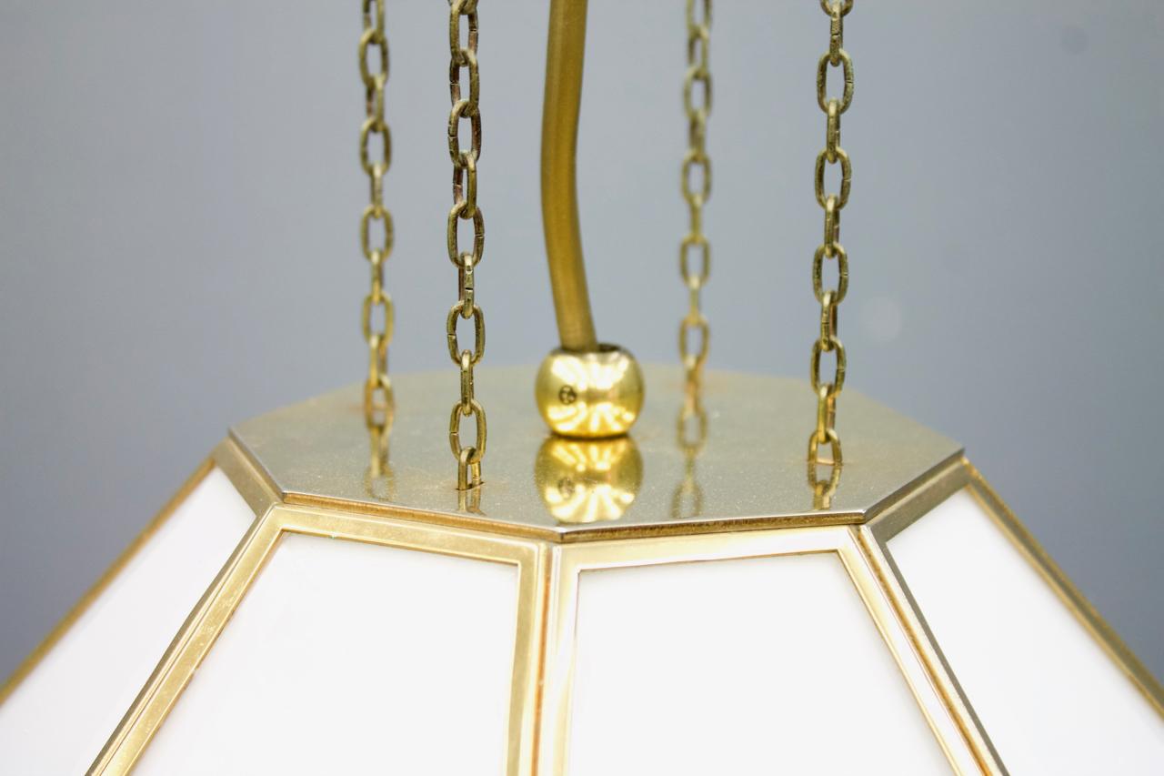 Glass and Brass Pendant by Carl Zalloni for Cazal, 1969 1
