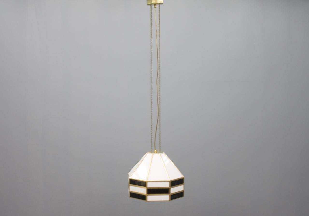 Glass and Brass Pendant by Carl Zalloni for Cazal, 1969 2